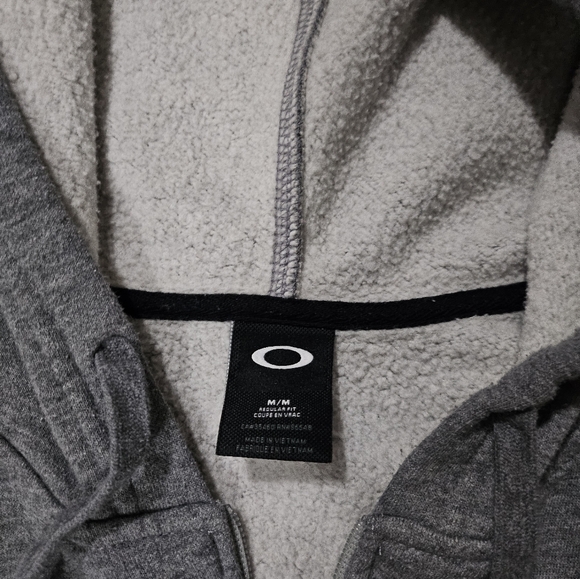 Oakley Zip Hoodie Gray and Black Size Medium - Picture 3 of 5